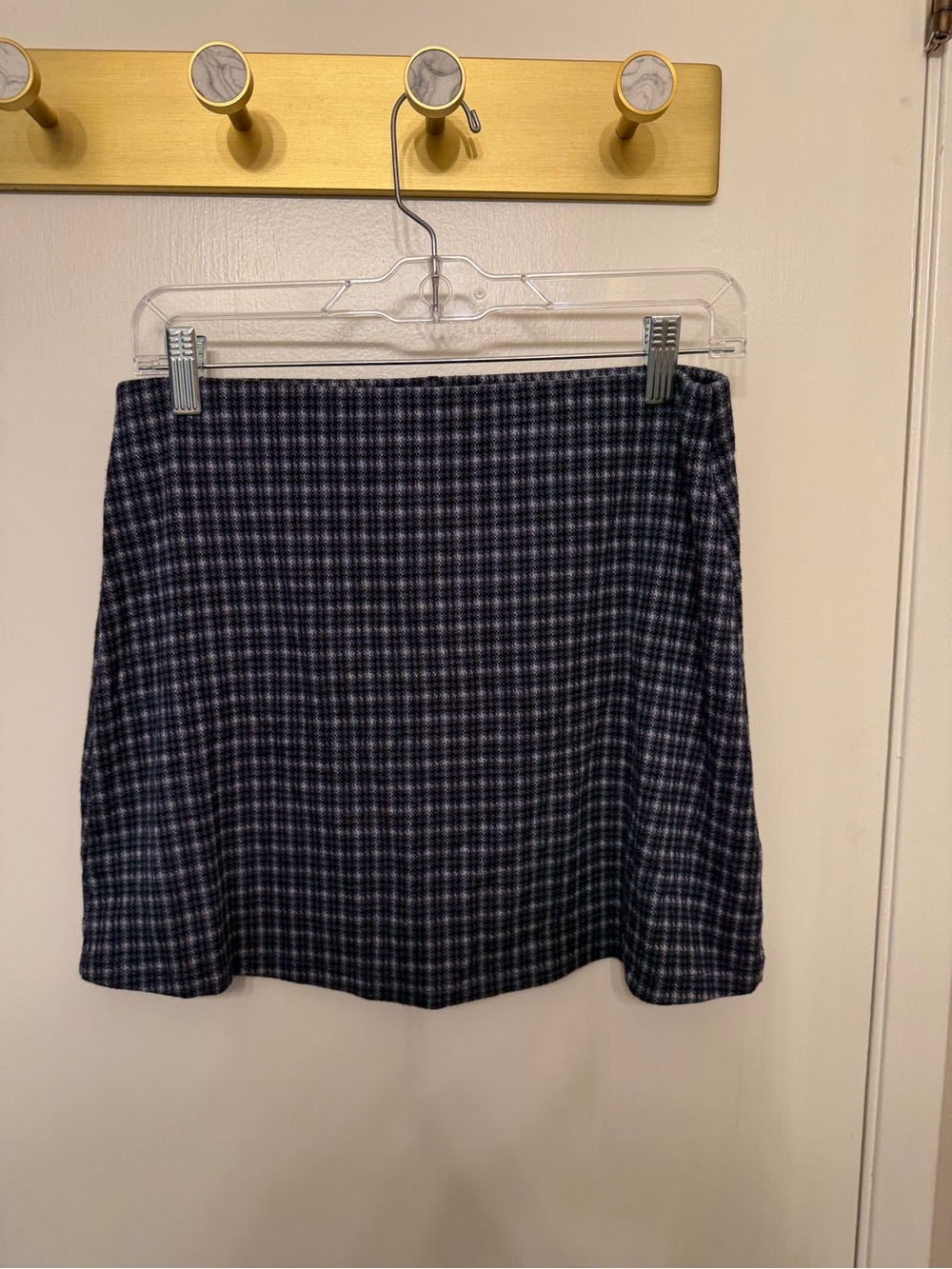 Urban Outfitters Navy Plaid Mini Skirt